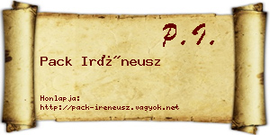 Pack Iréneusz névjegykártya